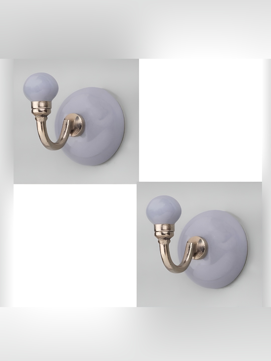 

IndianShelf Grey 2 Pieces Ceramic Round Wall Hanger Hooks for Kitchen