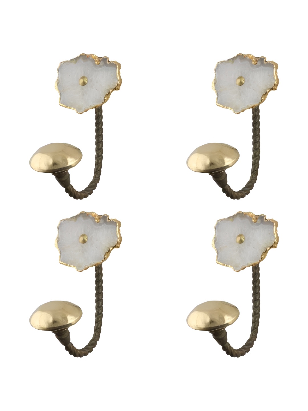 

IndianShelf Gold-Toned 4 Pieces Stone Modern Key Holder Hooks For Kitchen