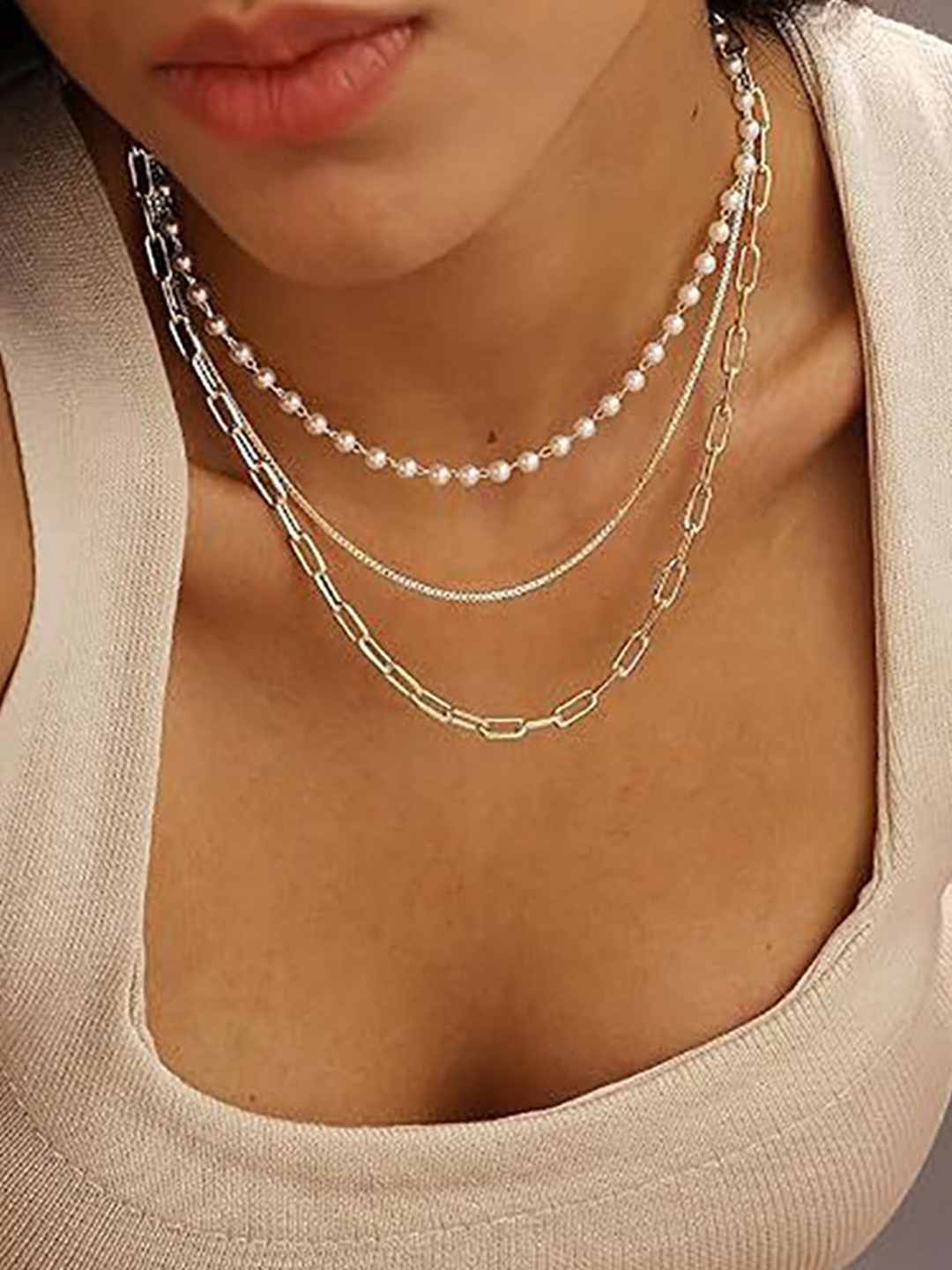 

StyleCast x Revolte Gold-Plated Stainless Steel Pearls Chain