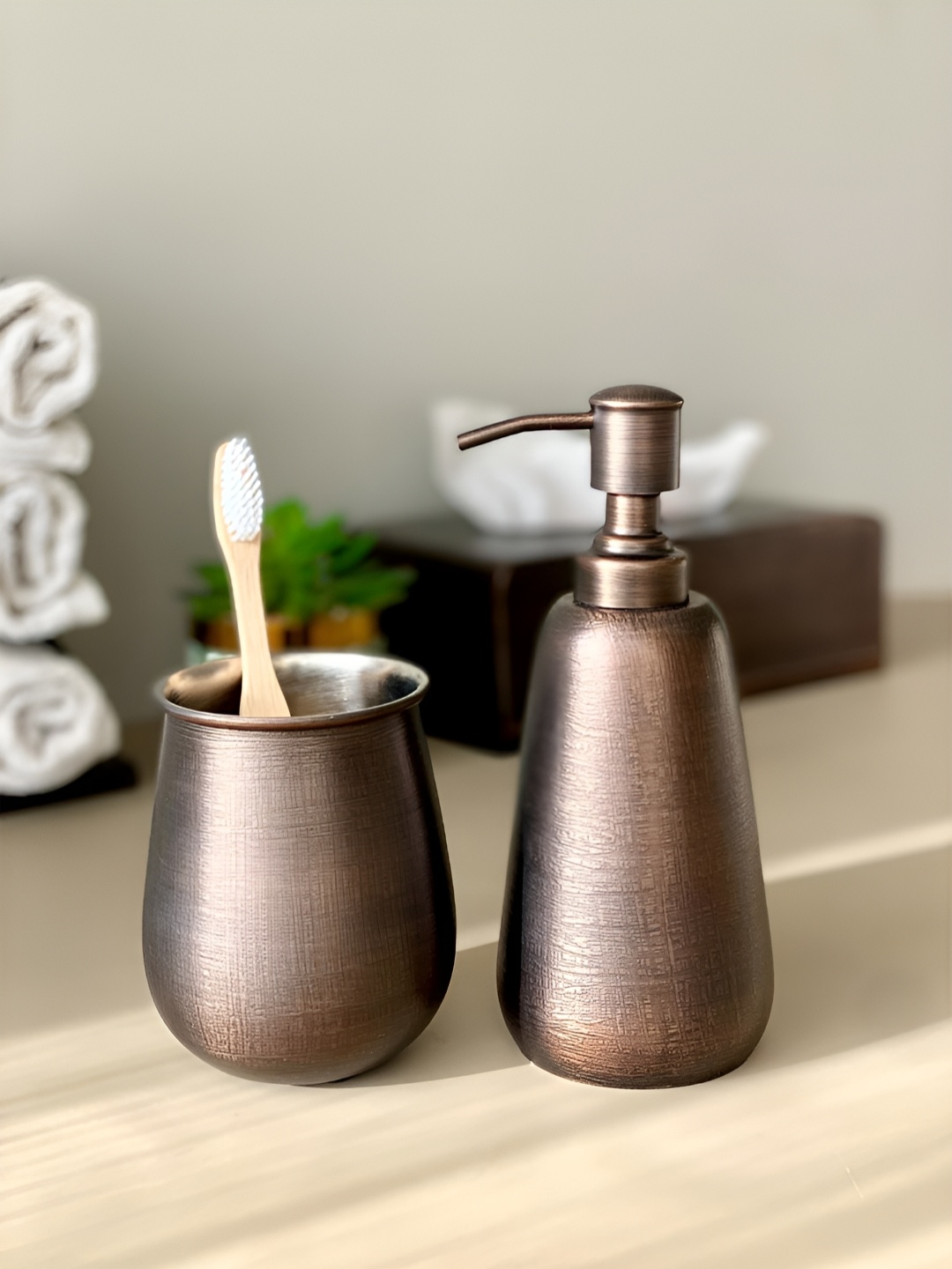 

Mason Home Myra Copper-Toned 2 Pieces Stainless Steel Bath Accessories Set