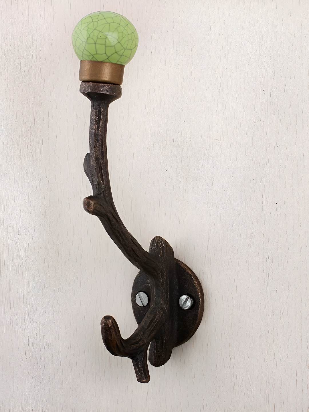 

IndianShelf Green & Brown Ceramic Crackle Tree Hanger for Clothes Wall Mounted Coat Hook