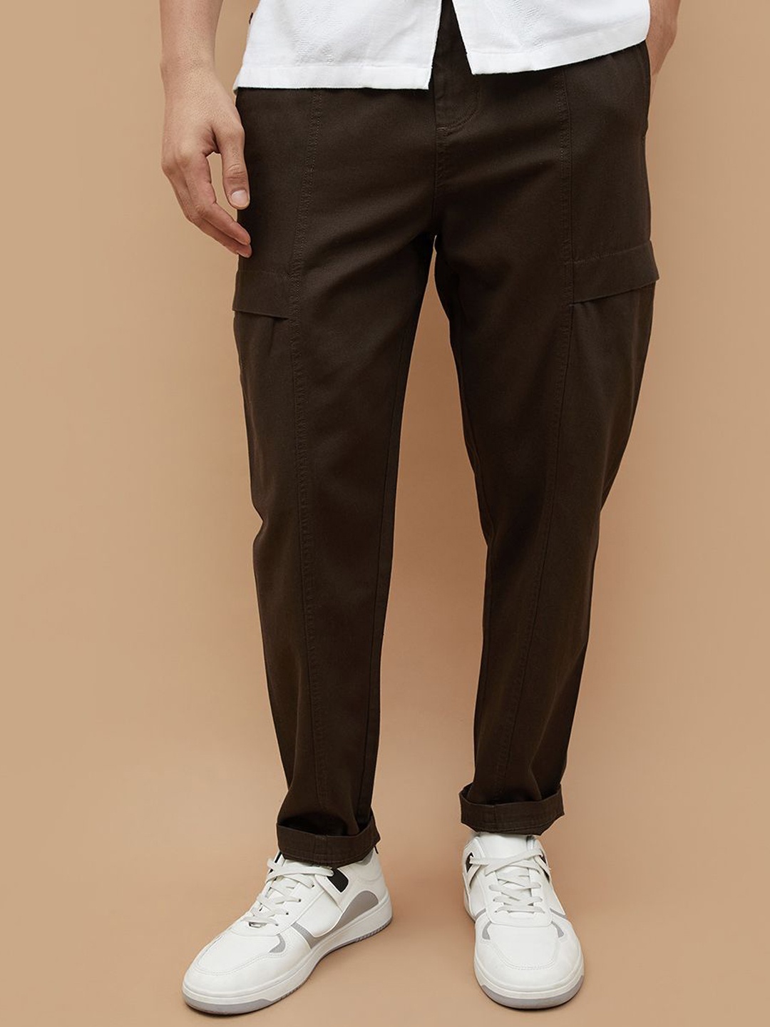 

CODE by Lifestyle Men Mid-Rise Regular Fit Trousers, Brown