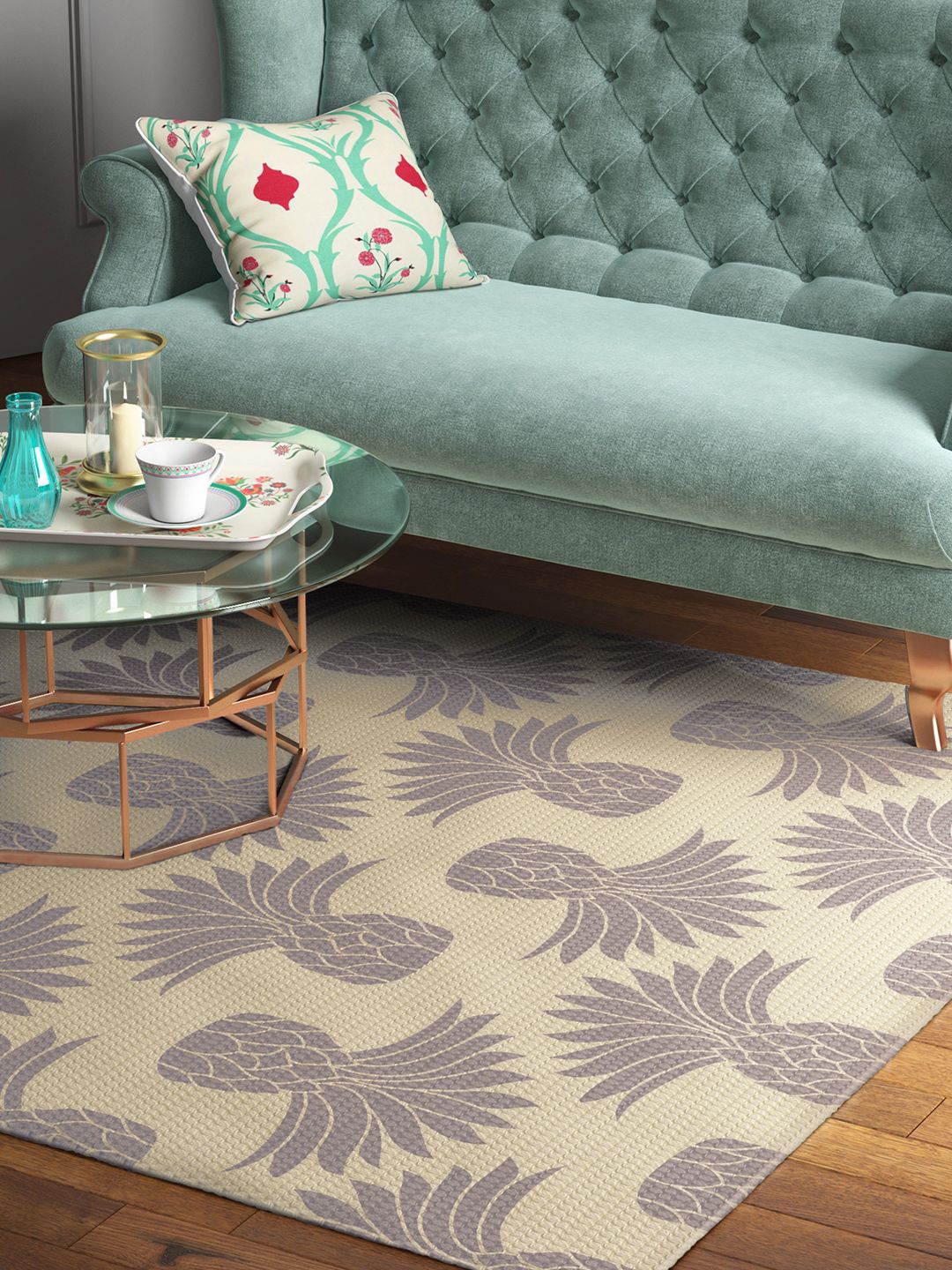 

India Circus by Krsnaa Mehta Cream-Coloured Geometric Other Carpet