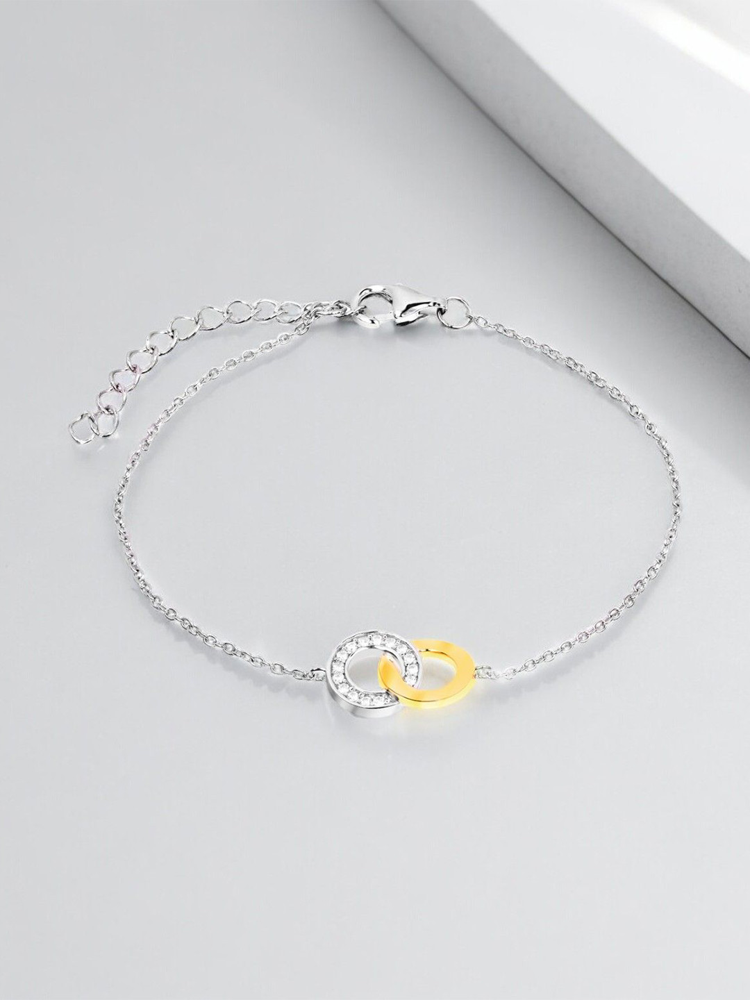 

Nistra Women Sterling Silver Cubic Zirconia Link Bracelet