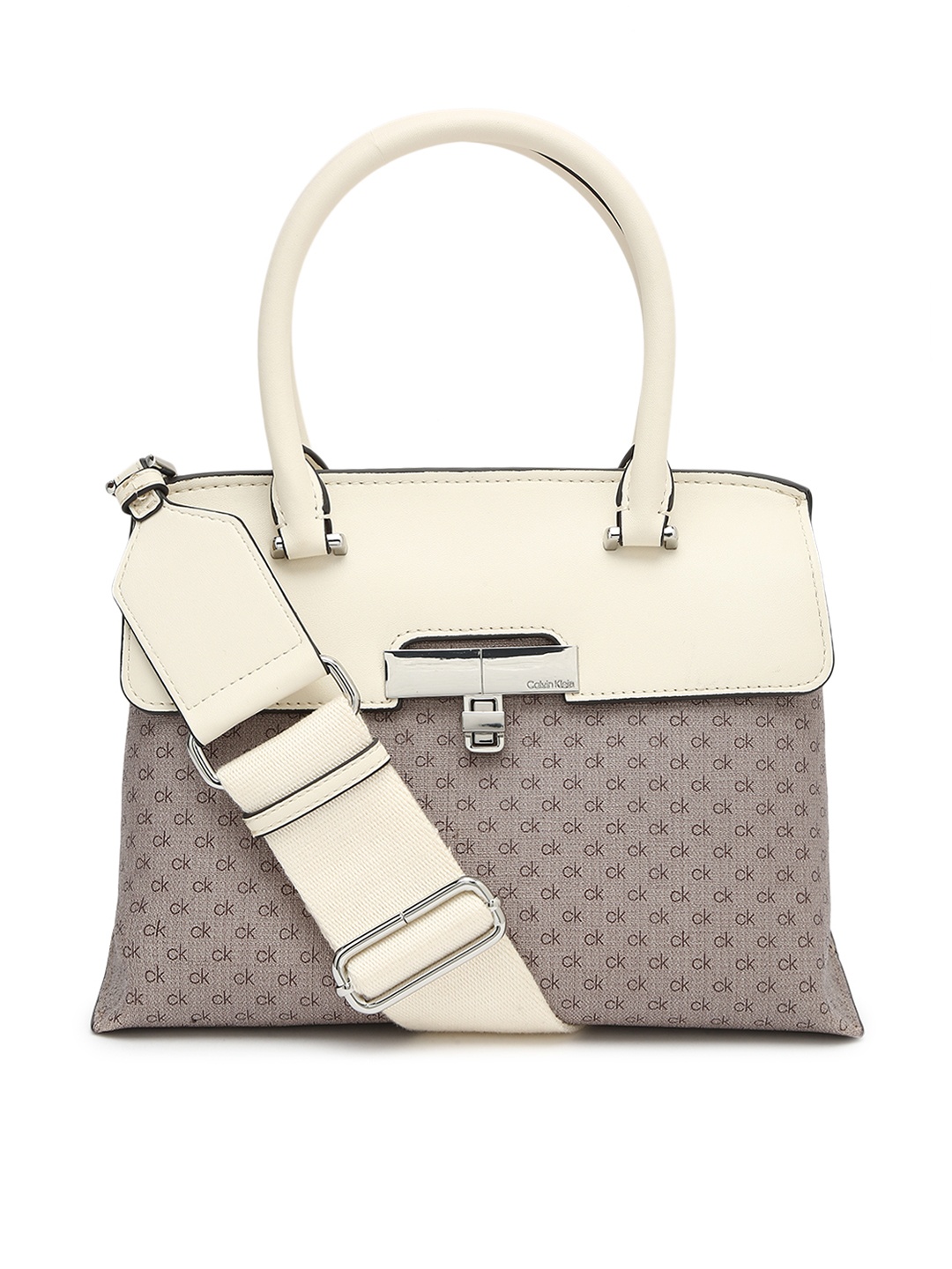 

Calvin Klein PU Structured Sling Bag with Quilted, Beige