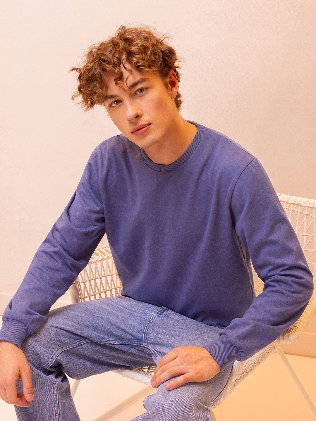 

Beyoung Men Pullover Sweatshirt, Purple