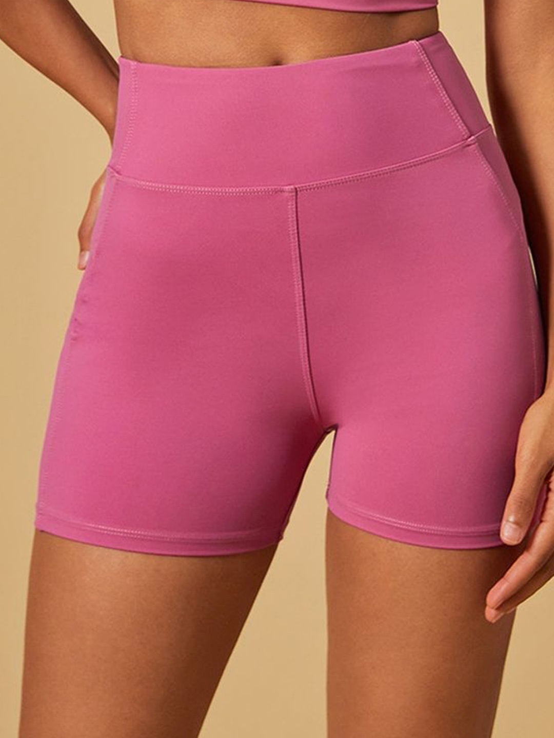 

LULU & SKY Women Slim Fit High-Rise Sports Shorts, Red