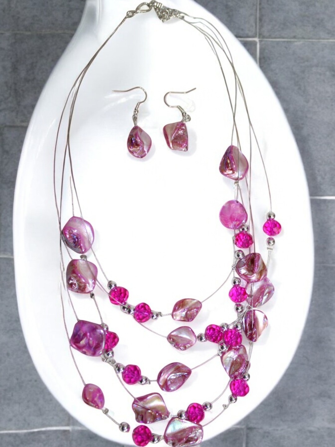 

Jolly Faces Stone-Studded Stylish Western Jewellery Set, Silver