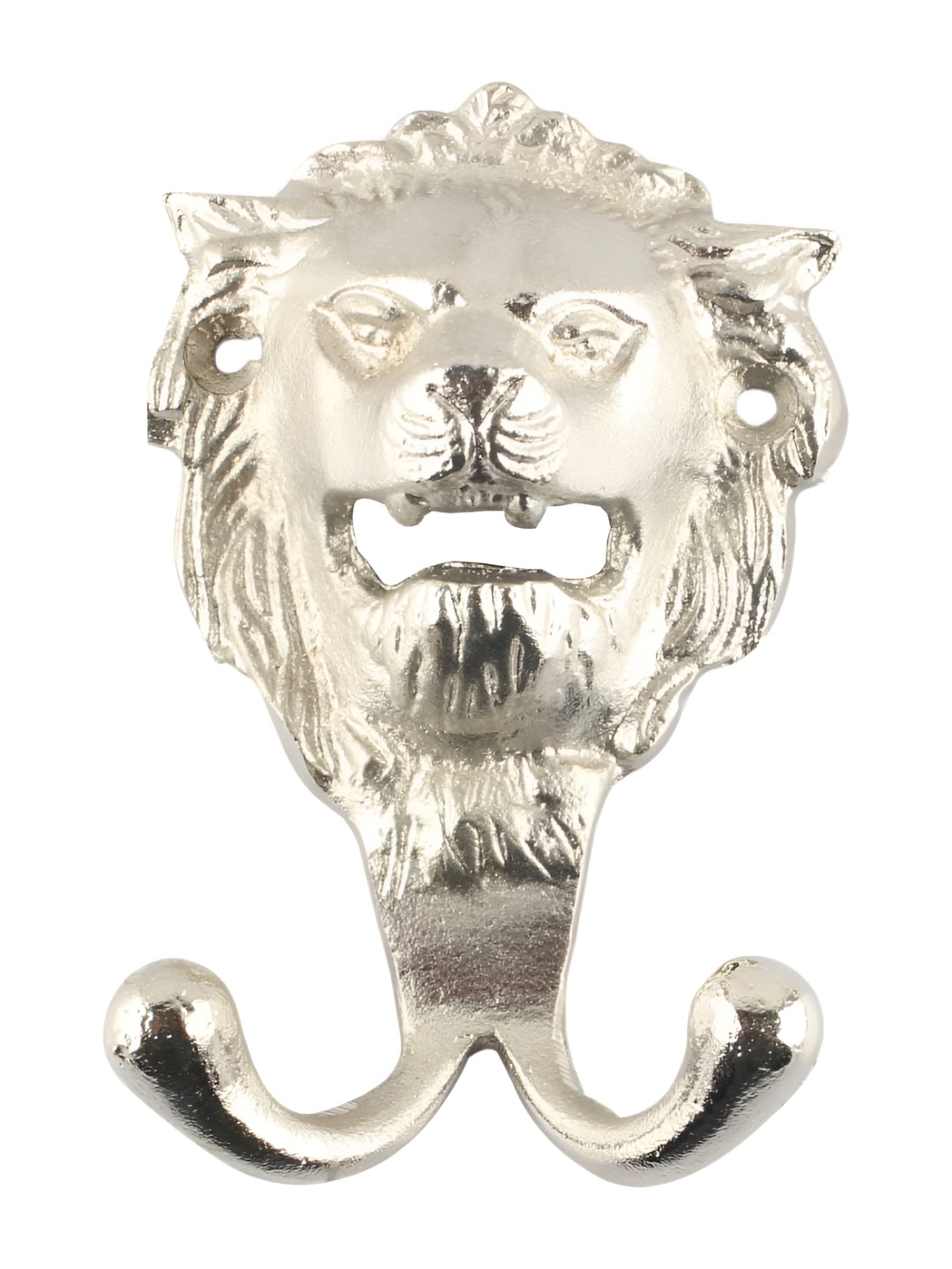 

IndianShelf Goldtoned Iron Lion Textured Wall Hook, Gold