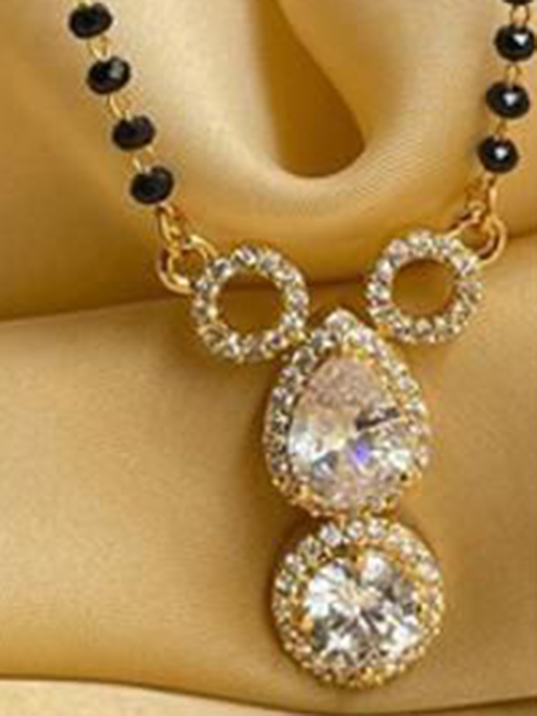

Wynona Set Of 2 Gold-Plated Stone Studded & Beaded Mangalsutras