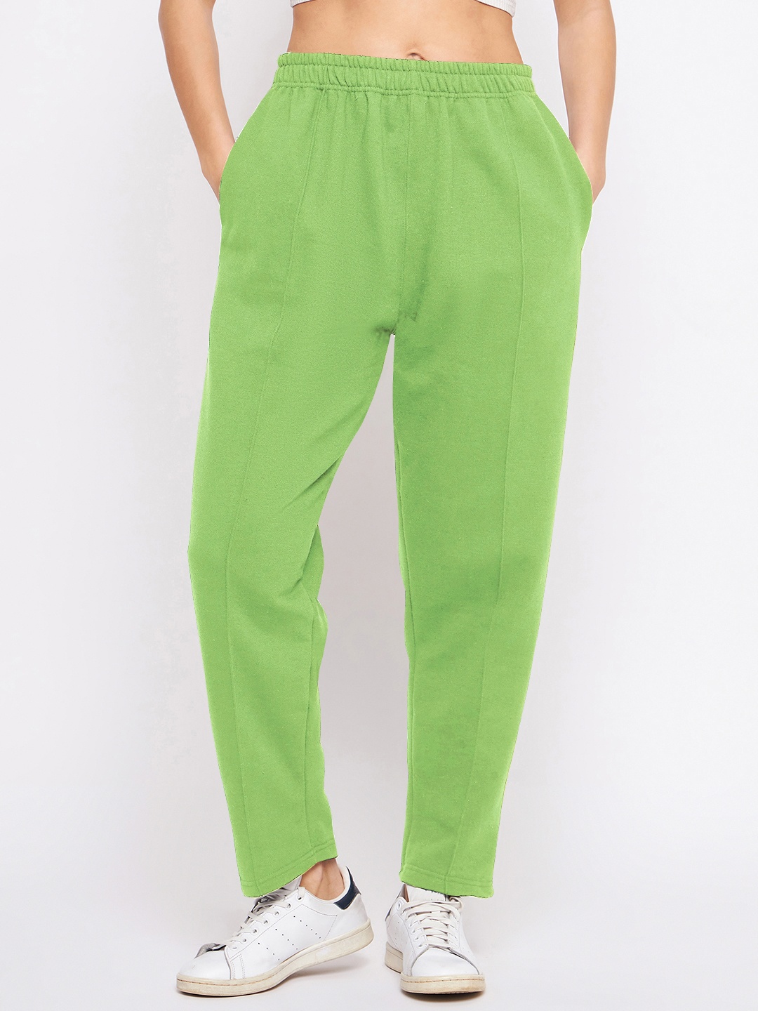 

TULIP 21 Women Relaxed Straight Leg High-Rise Easy Wash Trousers, Green