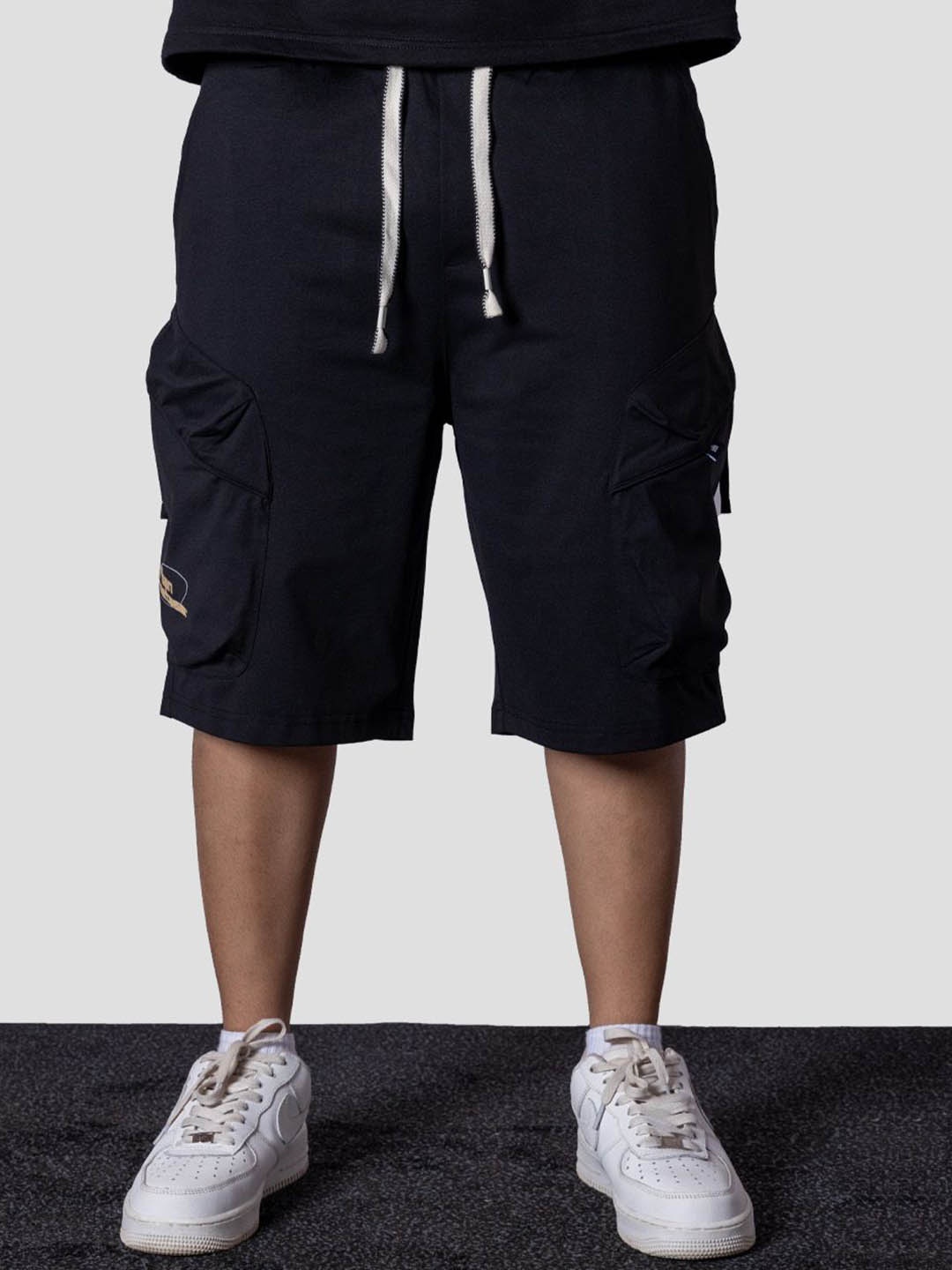 

Hop Head Black Utility Cargo Oversized Shorts