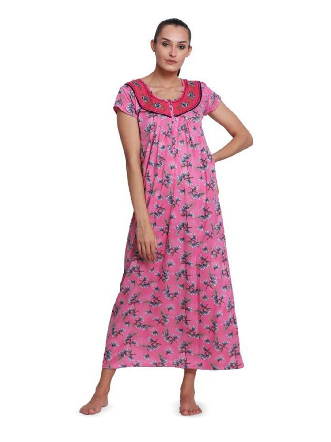 

Noty Printed Maxi Nightdress, Pink