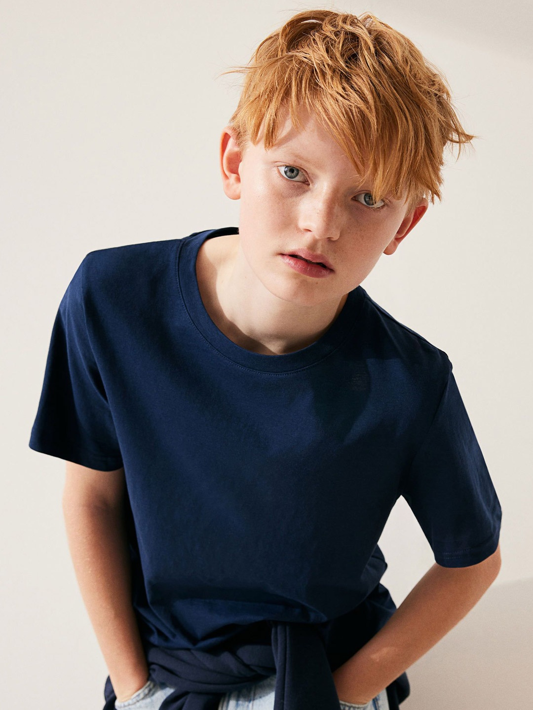 

H&M Cotton T-Shirt, Navy blue