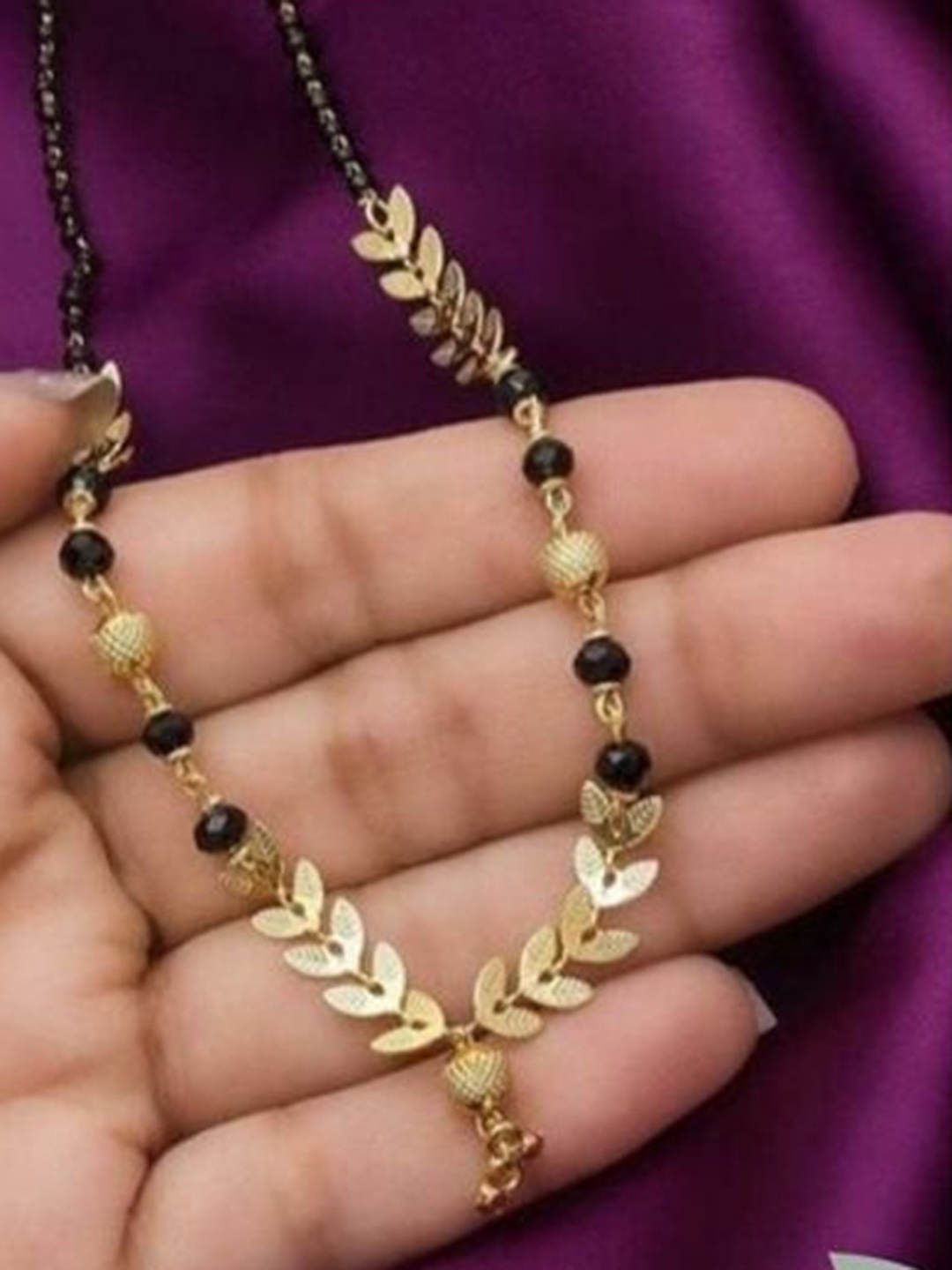 

Wynona Set Of 2 Gold-Plated Stone Studded and Beaded Mangalsutra