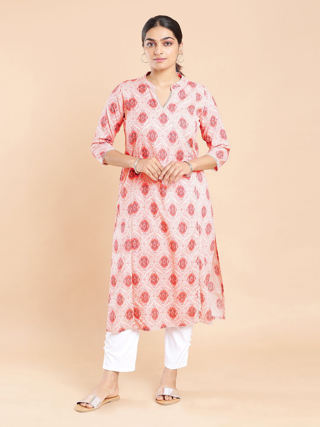 

Kalyan Silks Women Ethnic Motifs Printed Kurta, Pink