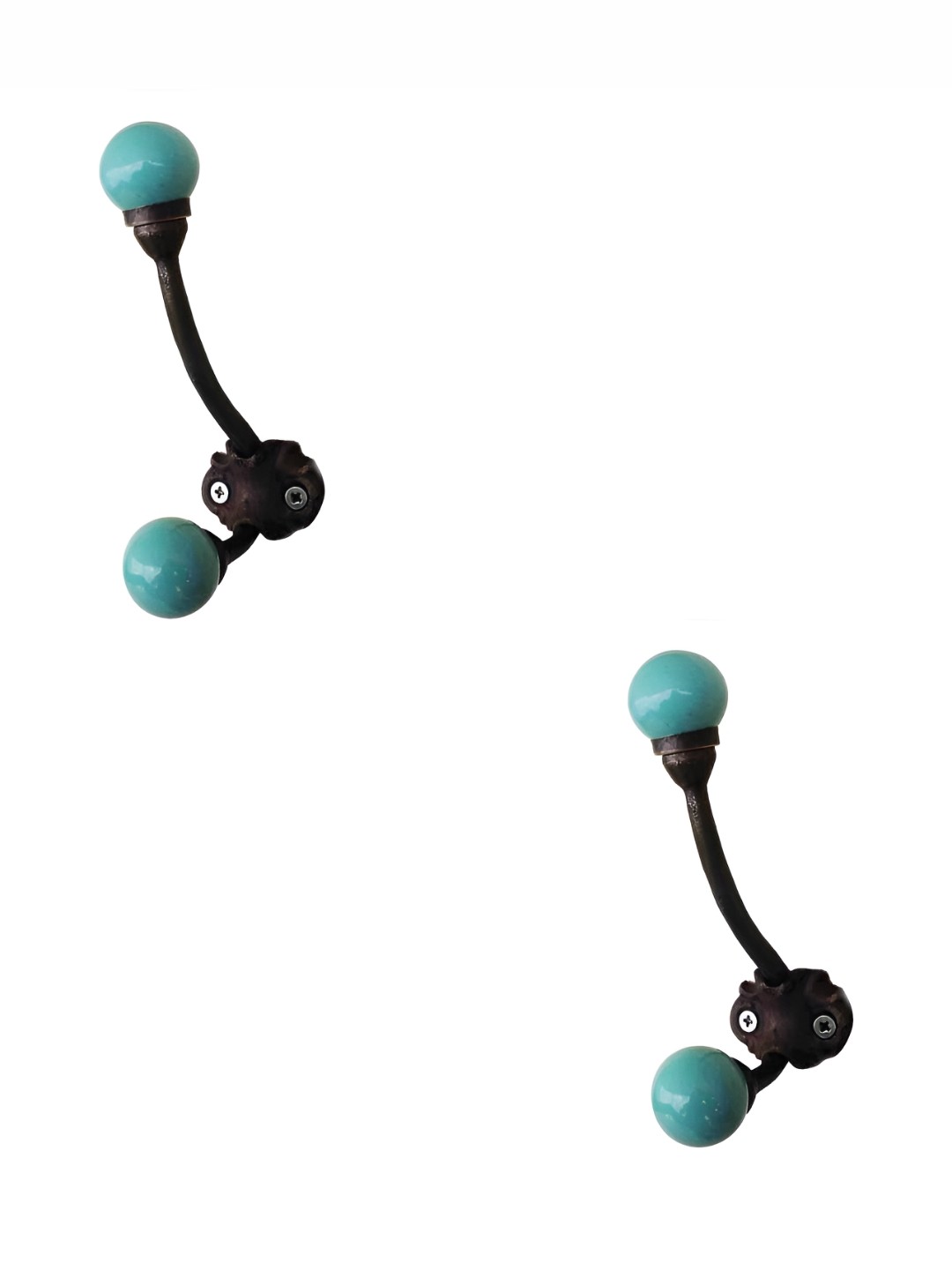 

IndianShelf Green and Black 2 Piece Ceramic Wall Hooks
