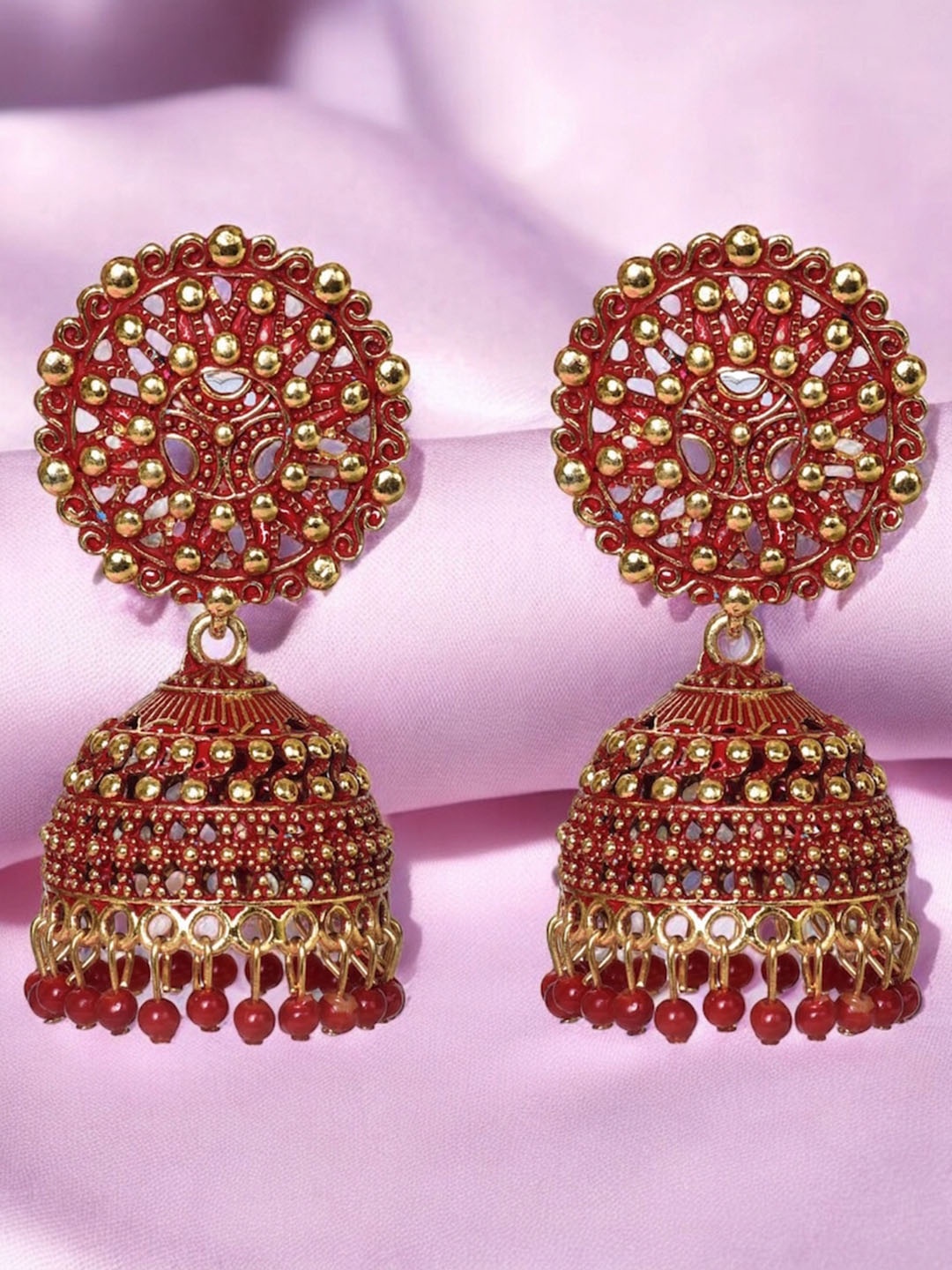 

Nilu's Collection Contemporary Jhumkas, Gold