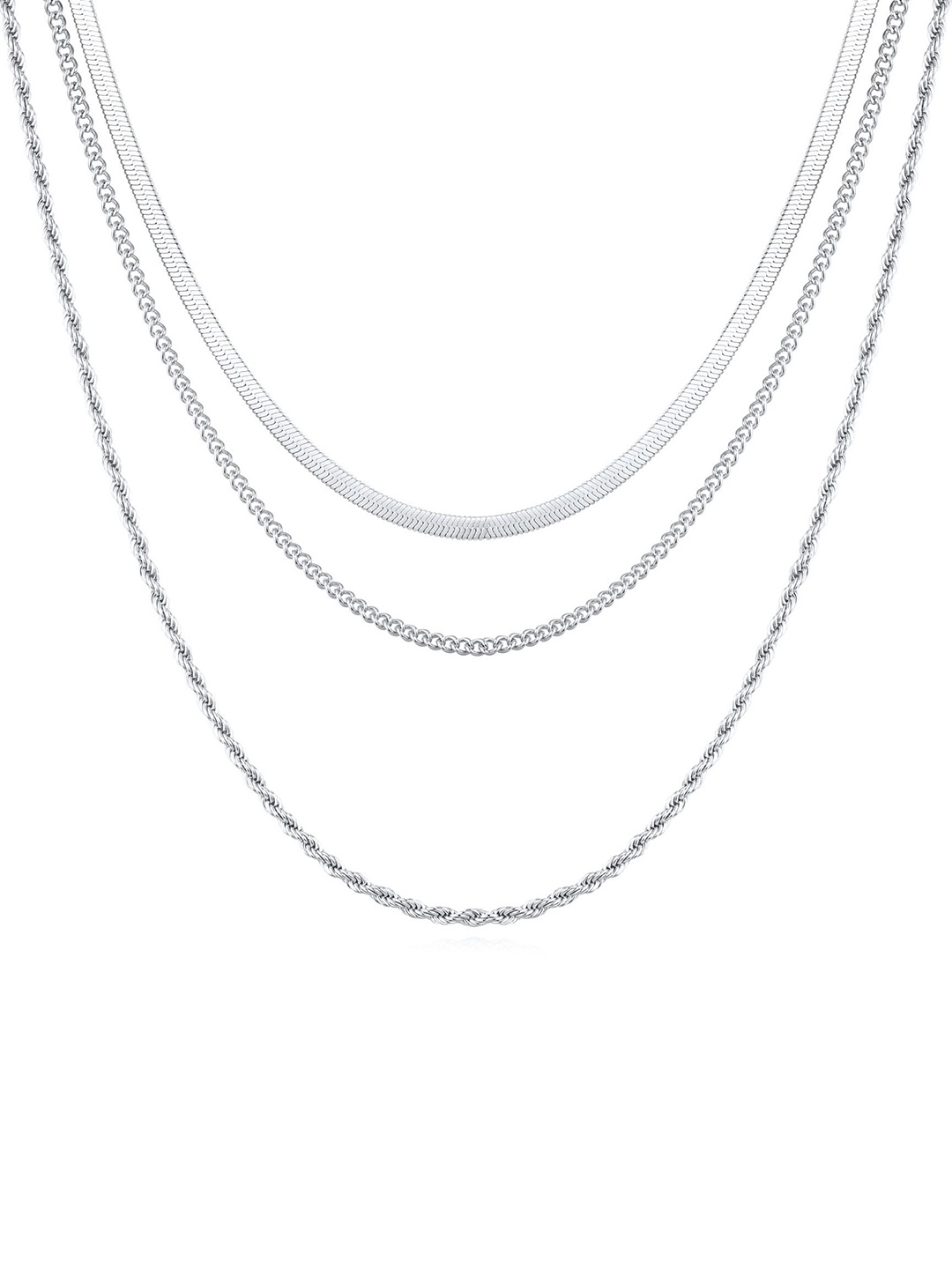 

StyleCast x Revolte Stainless Steel Silver-Plated Layered Chain