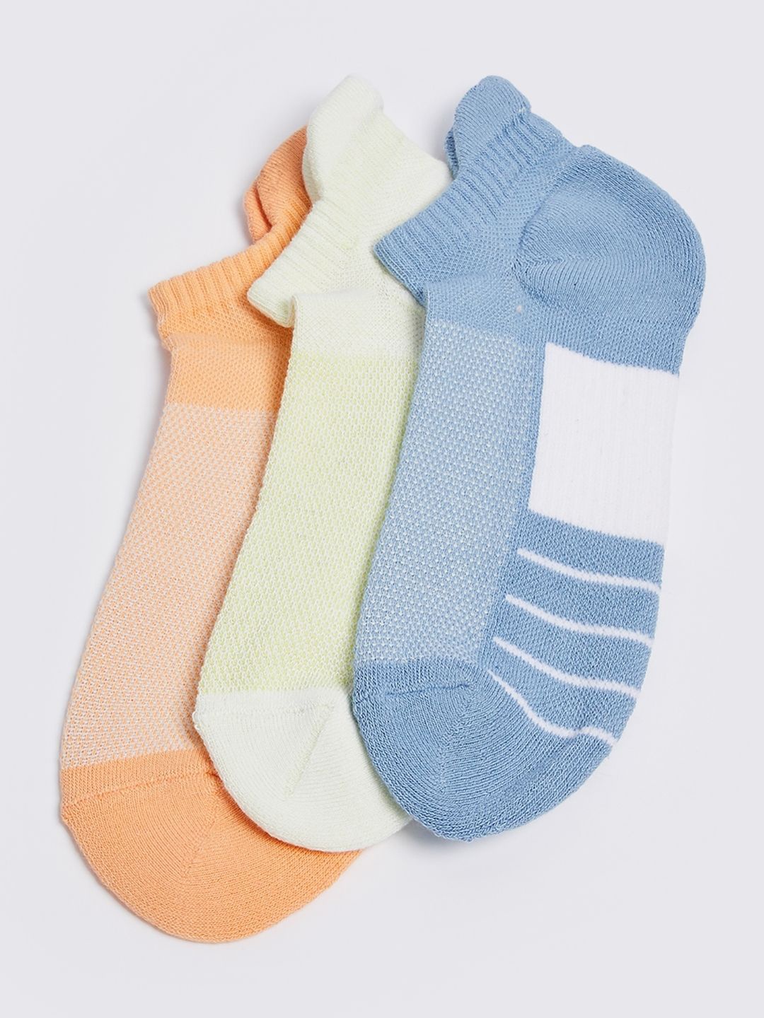 

max Women Pack Of 3 Patterned Ankle-Length Socks, Blue