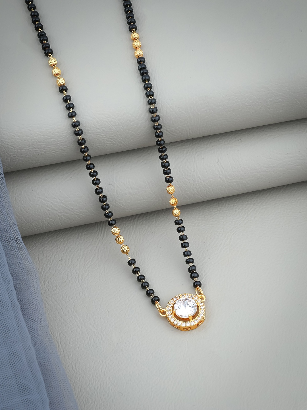 

Wynona Artificial Stones and Beads Mangalsutra, Gold