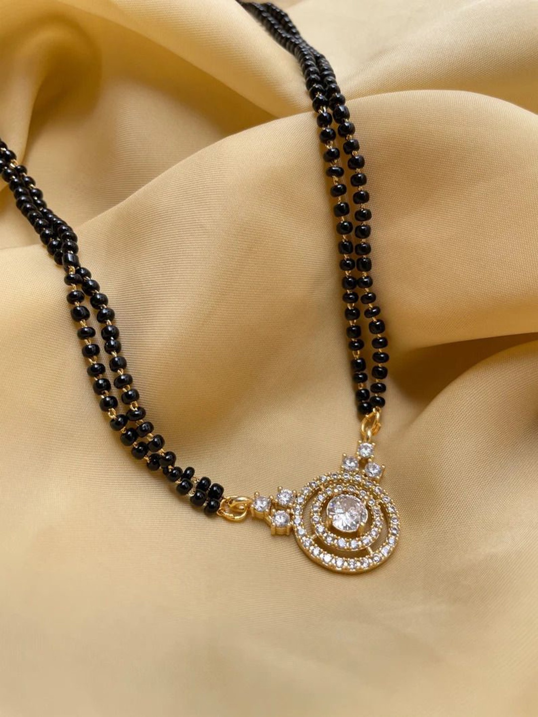 

Wynona Studded & Beaded Mangalsutra, Gold