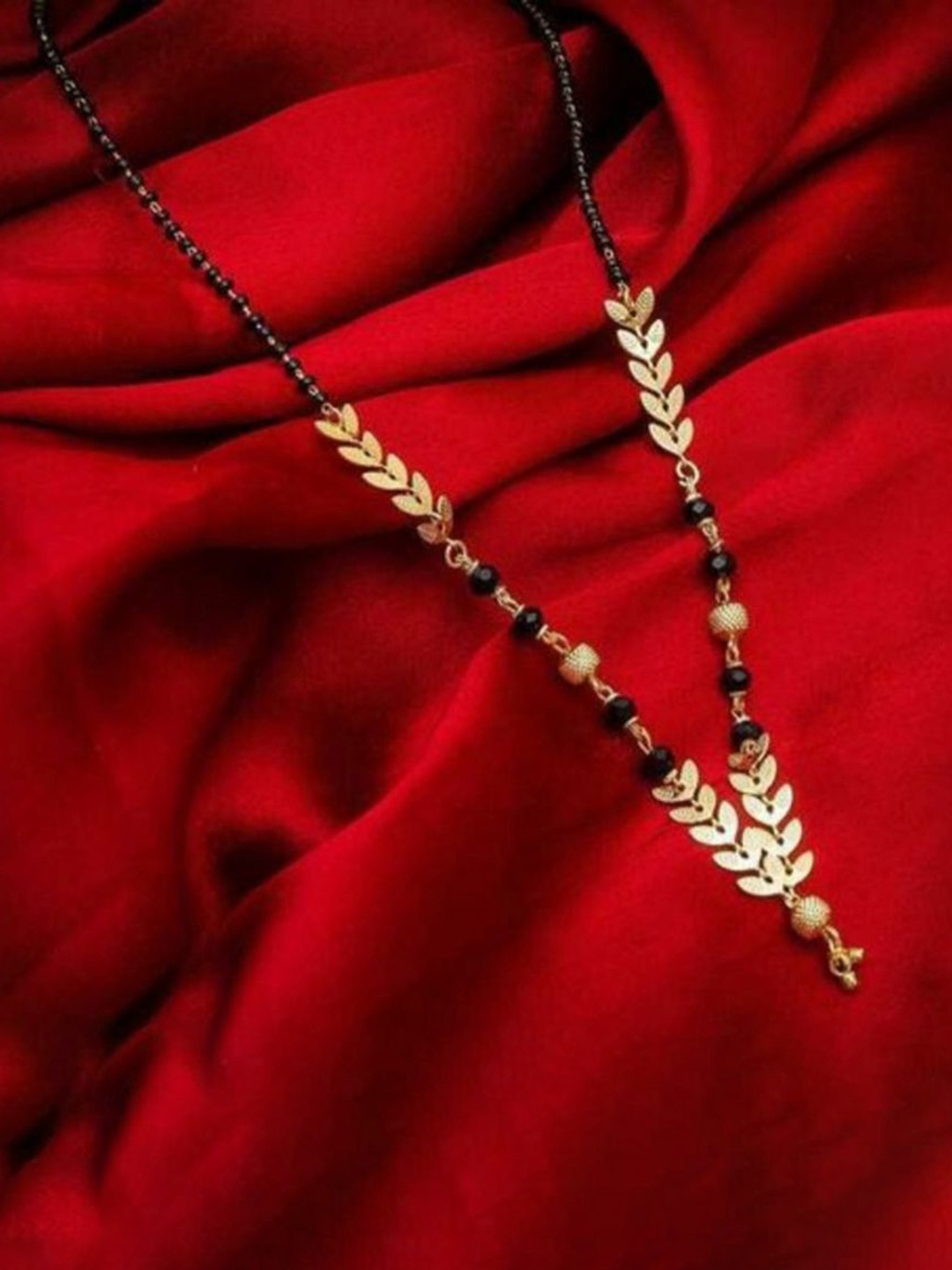 

Wynona Set Of 2 Gold-Plated American Diamond Studded & Beaded Mangalsutra