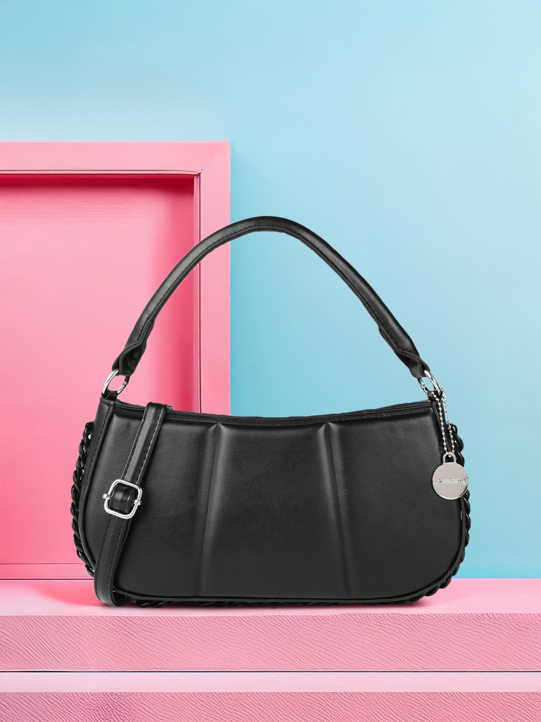 

DressBerry Handheld Bag with Embellished Detail, Black