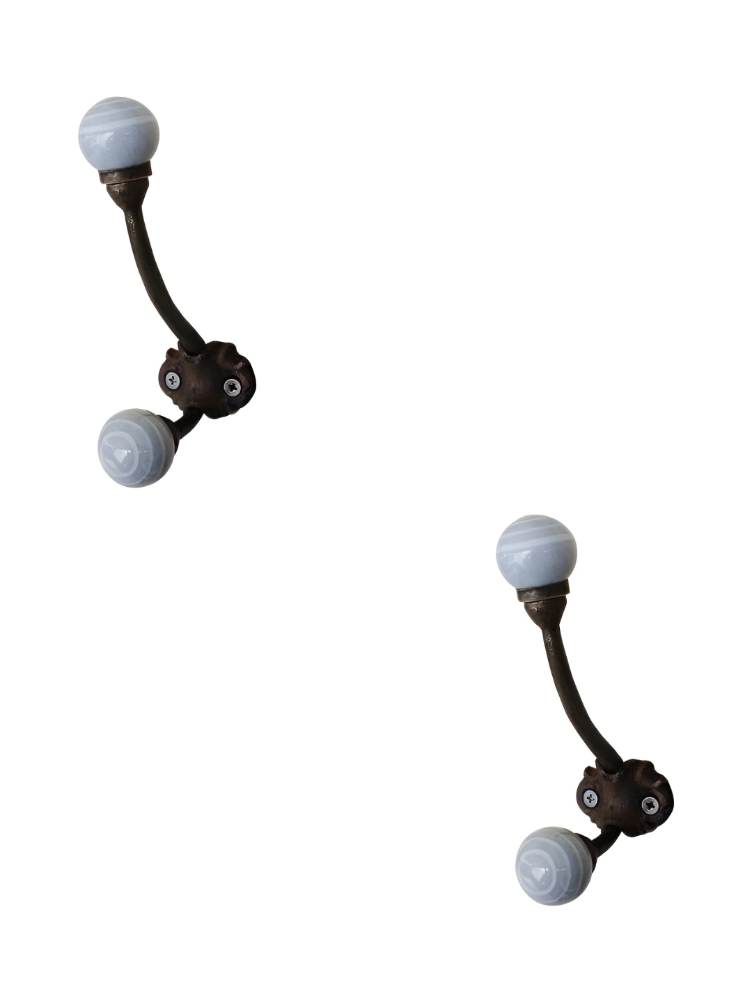 

IndianShelf Grey 2 Pieces Ceramic Strip Hangers for Clothes Wall Mounted Coat Hooks