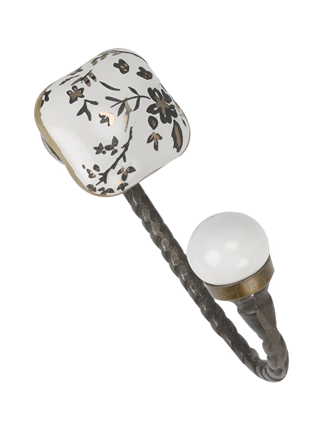 

IndianShelf White Ceramic Floral Wall Hanger Hooks for Kitchen