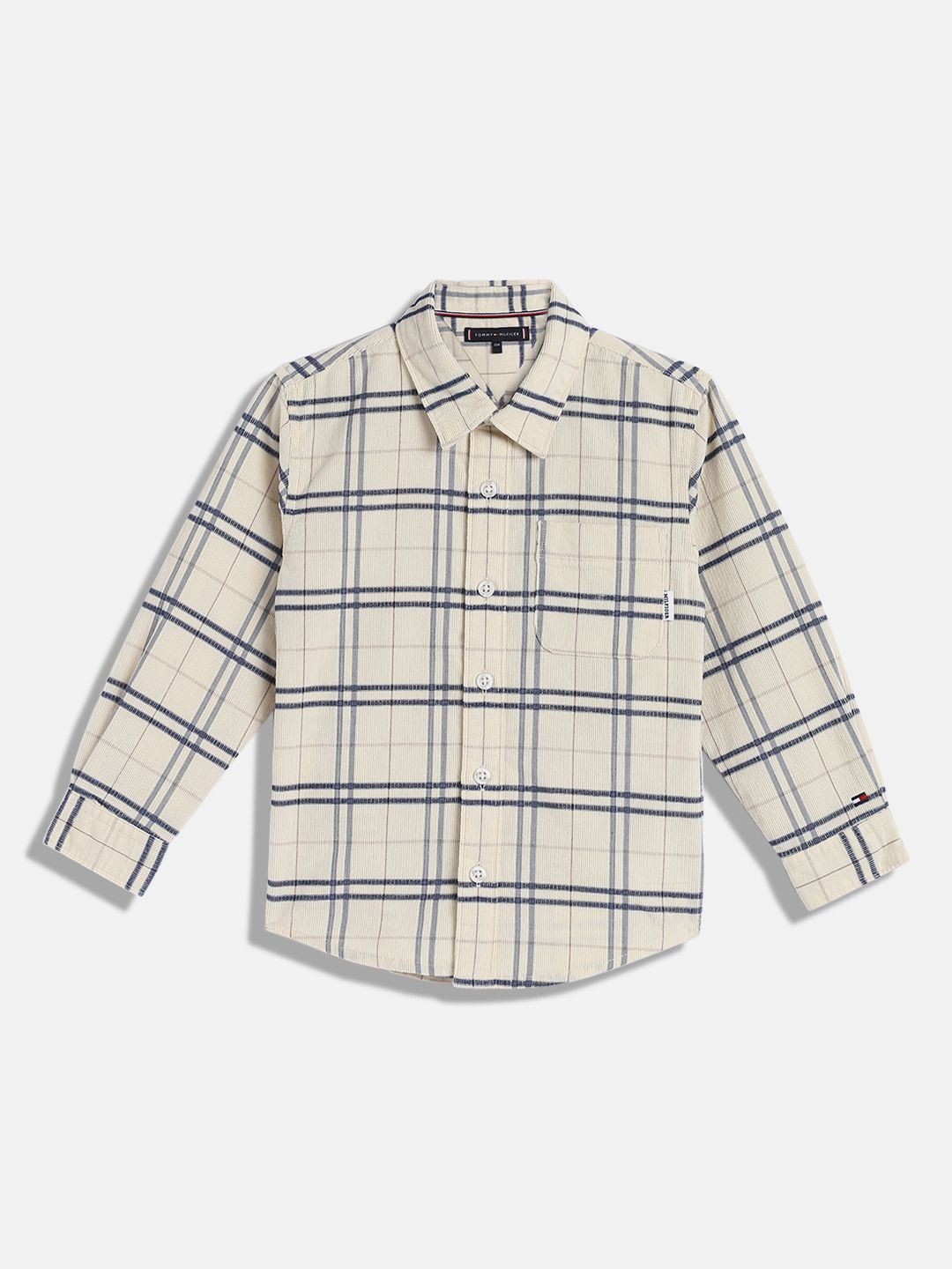 

Tommy Hilfiger Boys Spread Collar Checked Cotton Casual Shirt, Beige