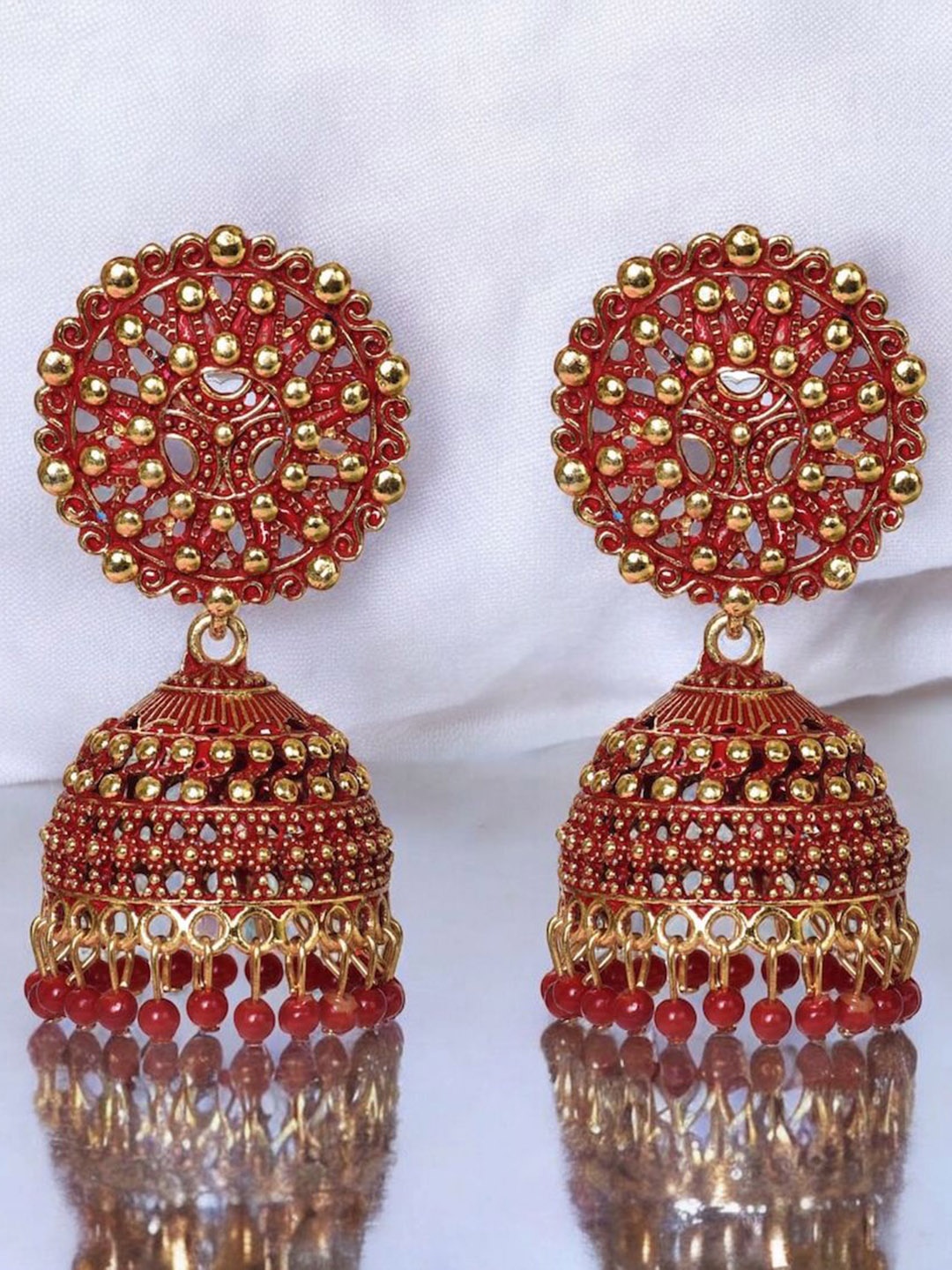 

Nilu's Collection Pack Of 4 Dome Shaped Jhumkas, Gold