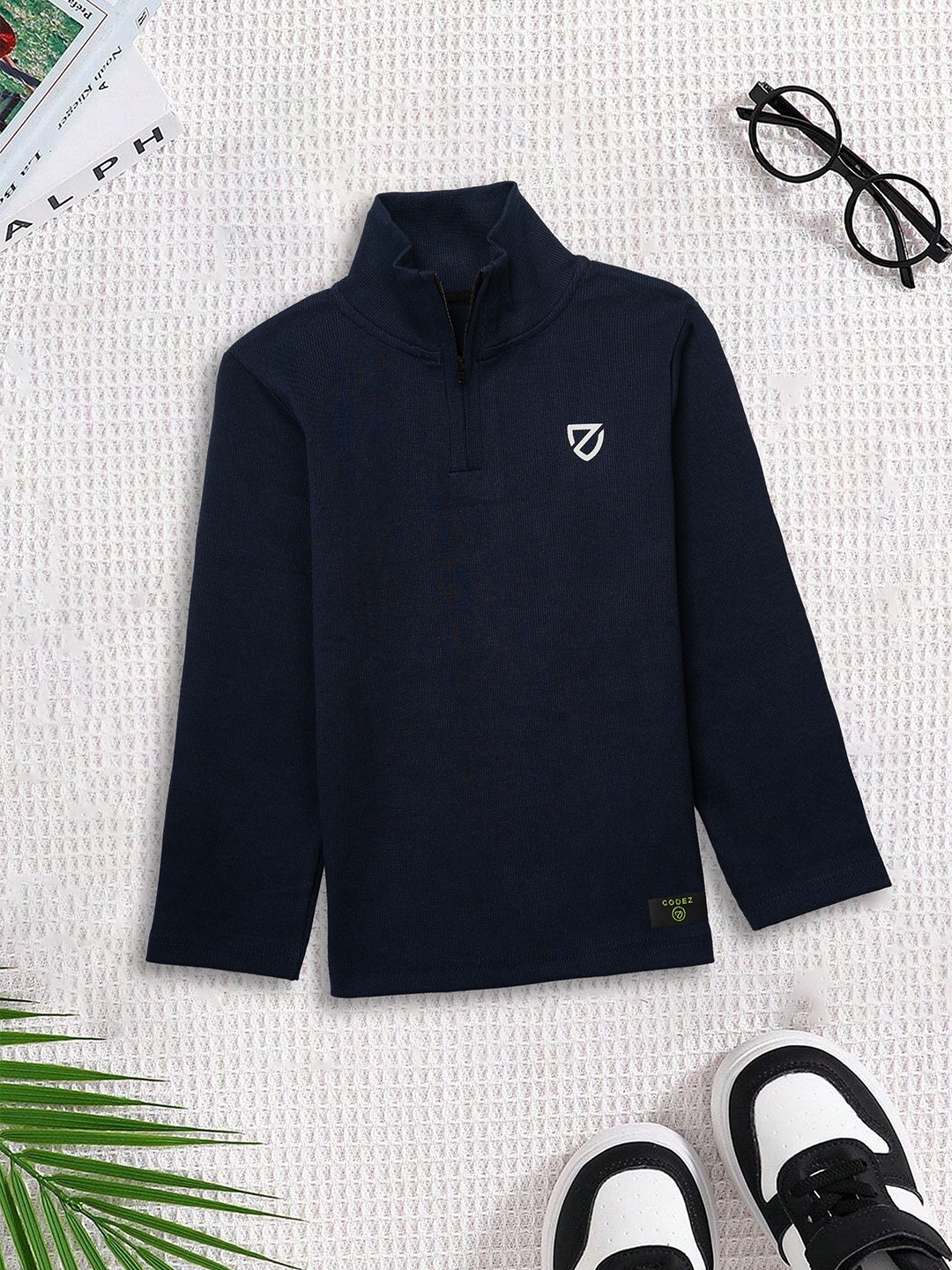 

BAESD Boys High Neck Sweatshirt, Navy blue