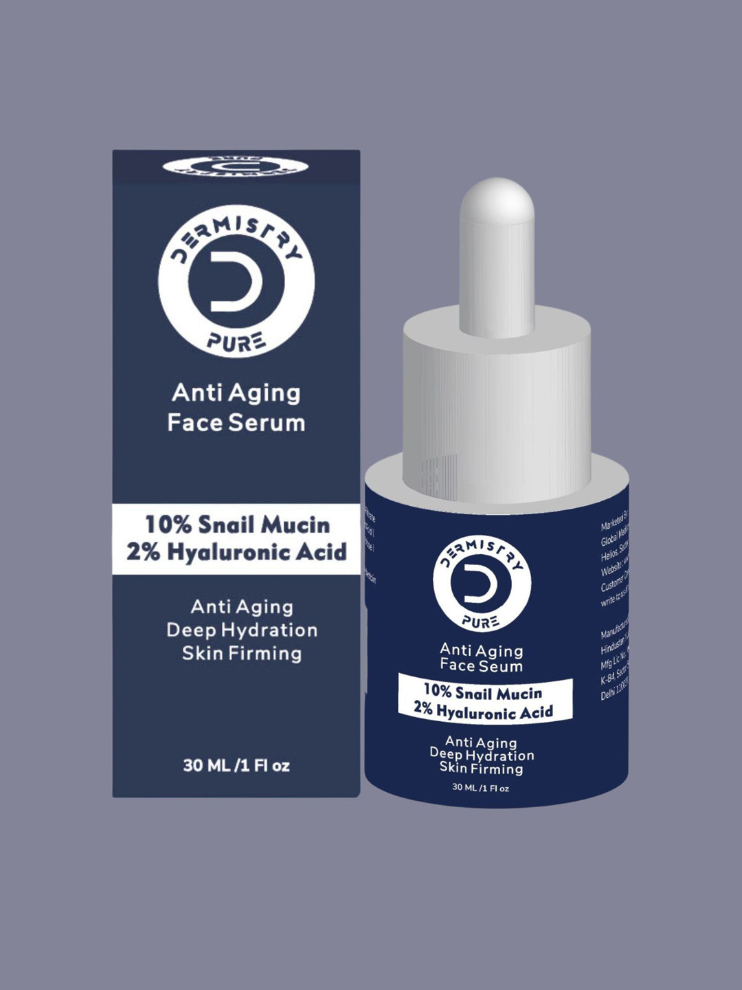 

DERMISTRY Pure 10% Snail Mucin 96 Peptide Anti-Ageing Face Serum- 30 ml, Transparent