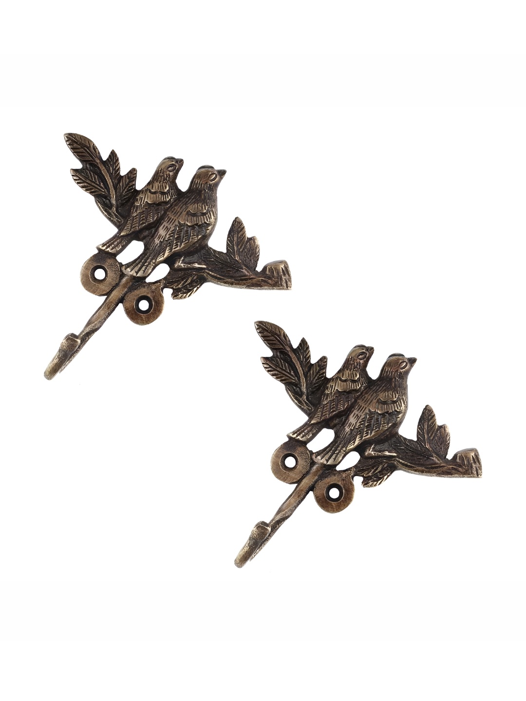 

IndianShelf Bronze 2 Pieces Brass Birds Key Holder Hangers
