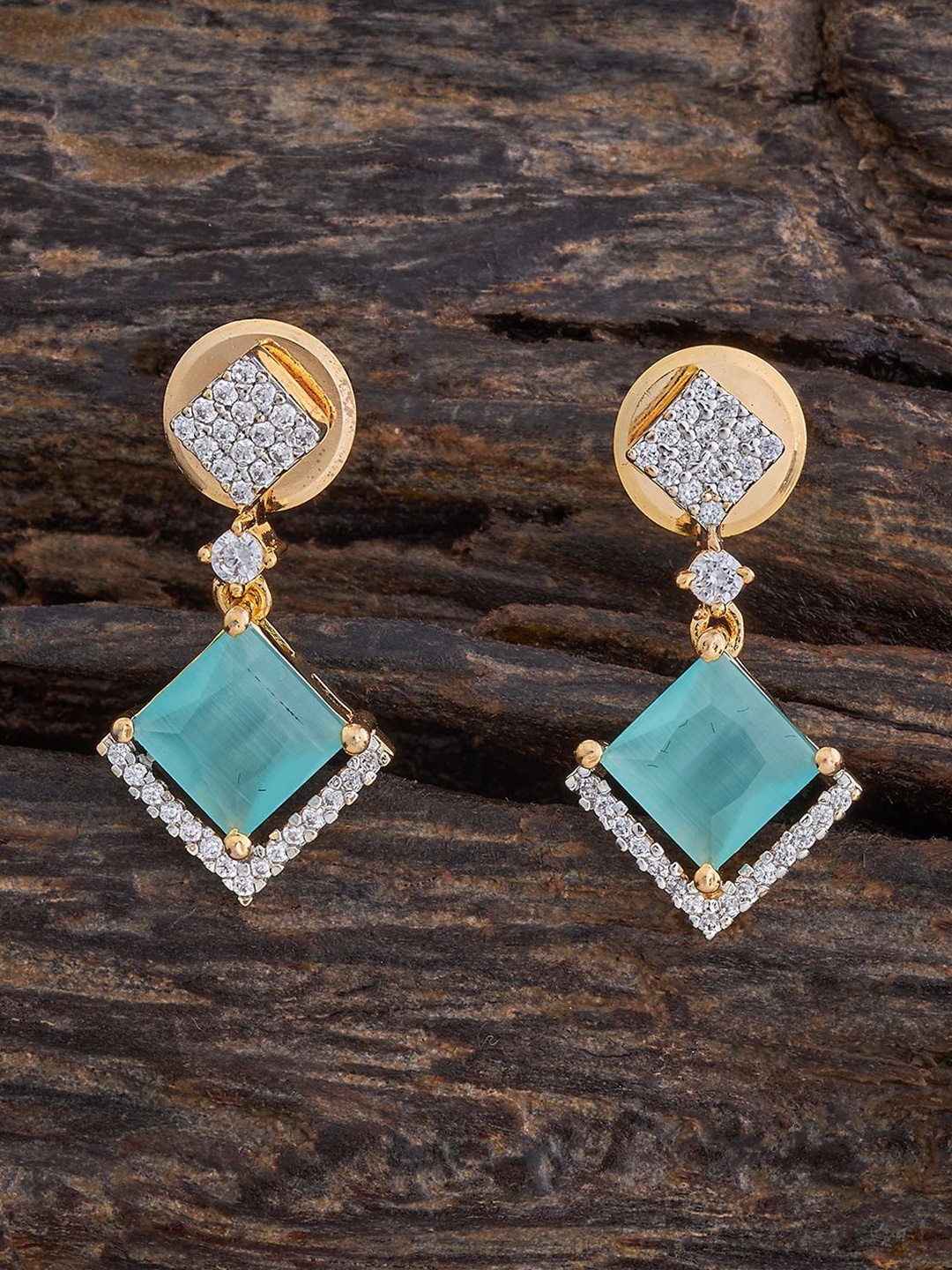 

Kushal's Fashion Jewellery Geometric Drop Earrings, Green