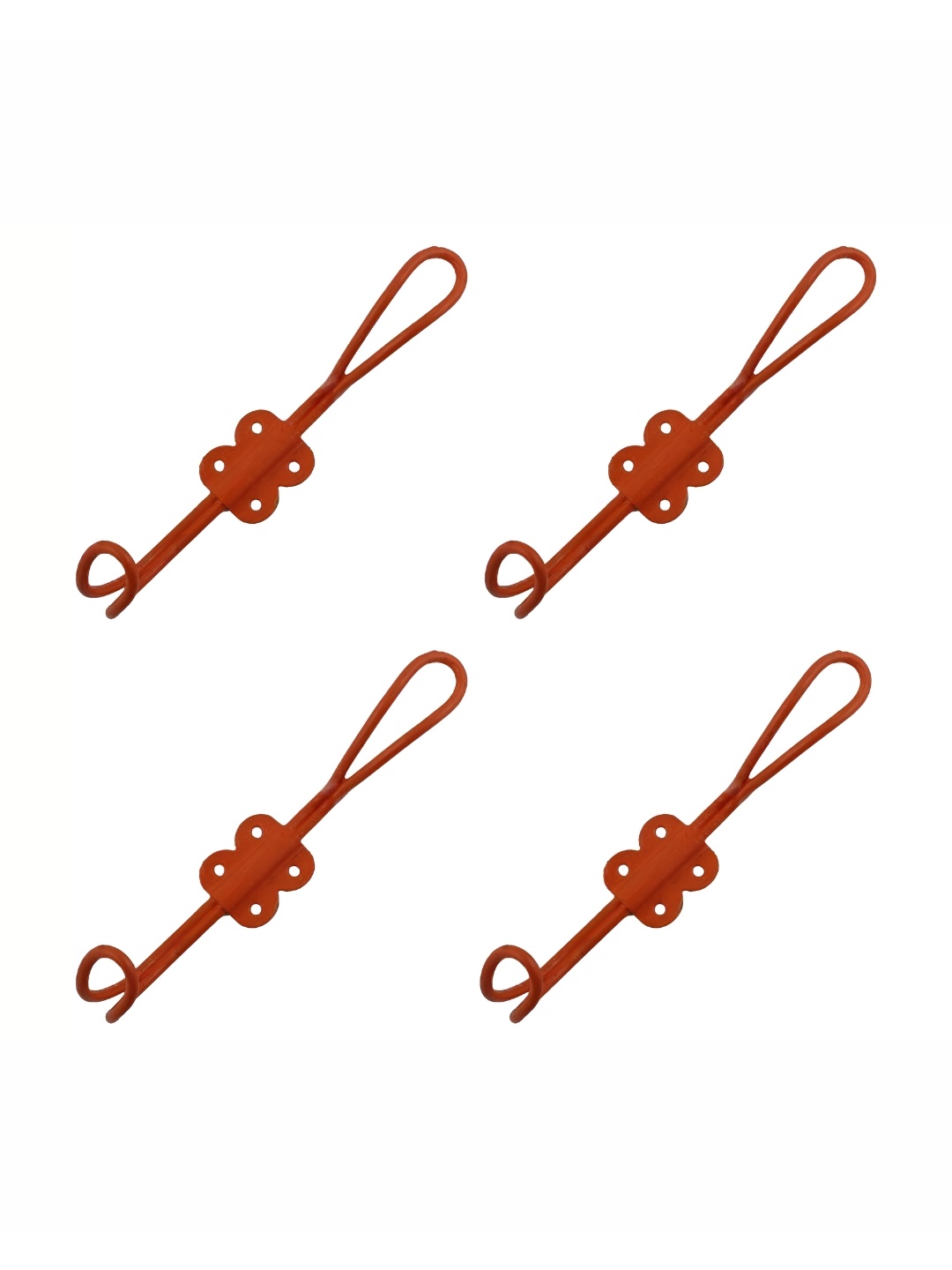 

IndianShelf Red 4 Pieces Iron Wall Hooks