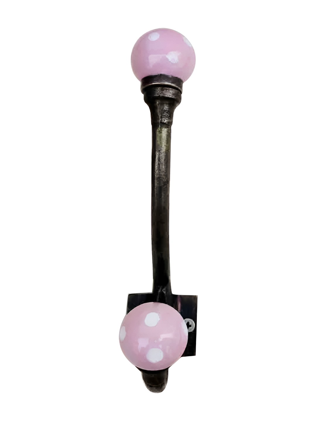 

IndianShelf Pink and White Dot Printed Ceramic Wall Hook