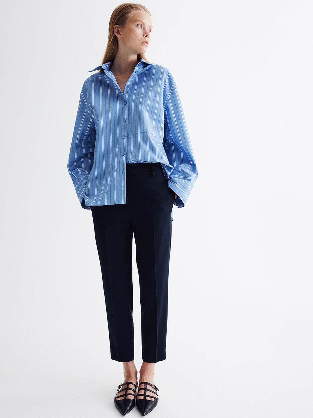 

H&M Cigarette Trousers, Blue