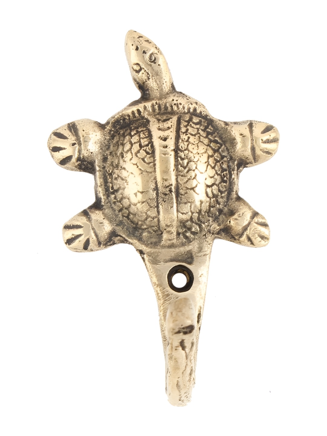 

IndianShelf Gold Toned Turtle Textured Brass Wall Hook