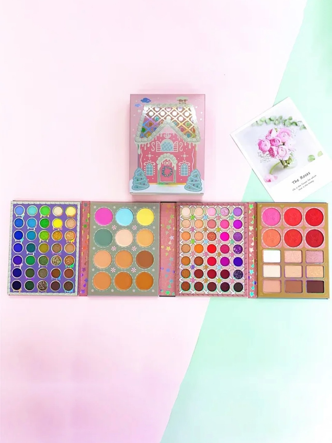 

RANORE Candy House Makeup Palette- Highlighter- Eyeshadow- Contour- Concealer- Blusher, Multi