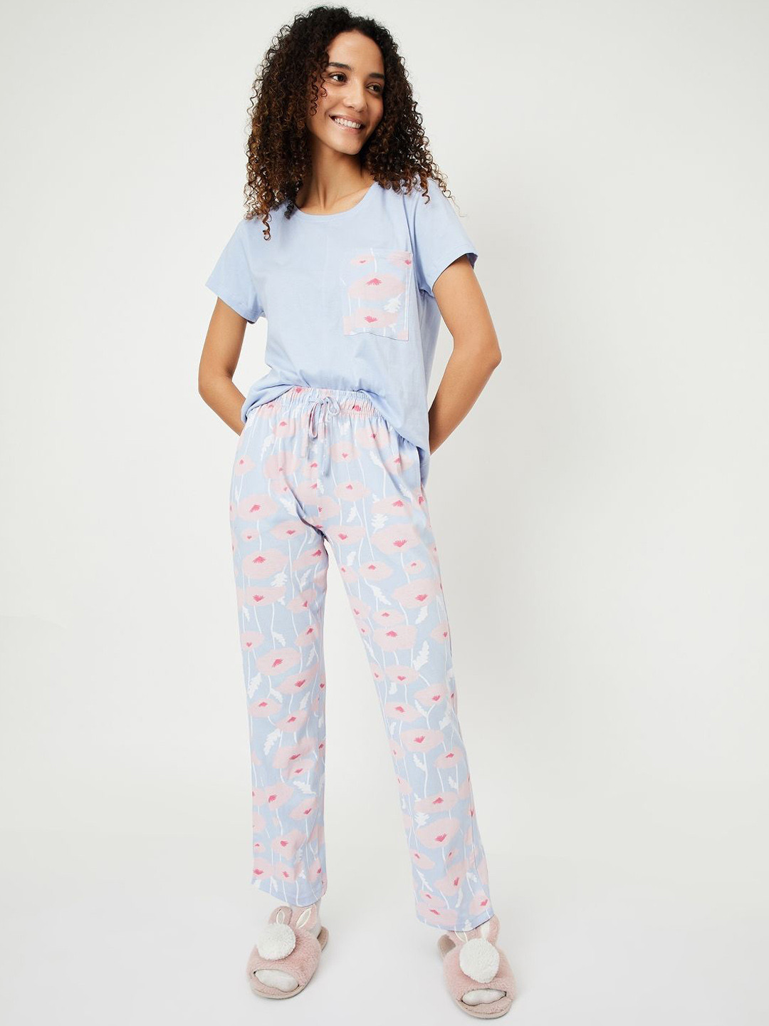 

max Women Printed Night suit, Blue