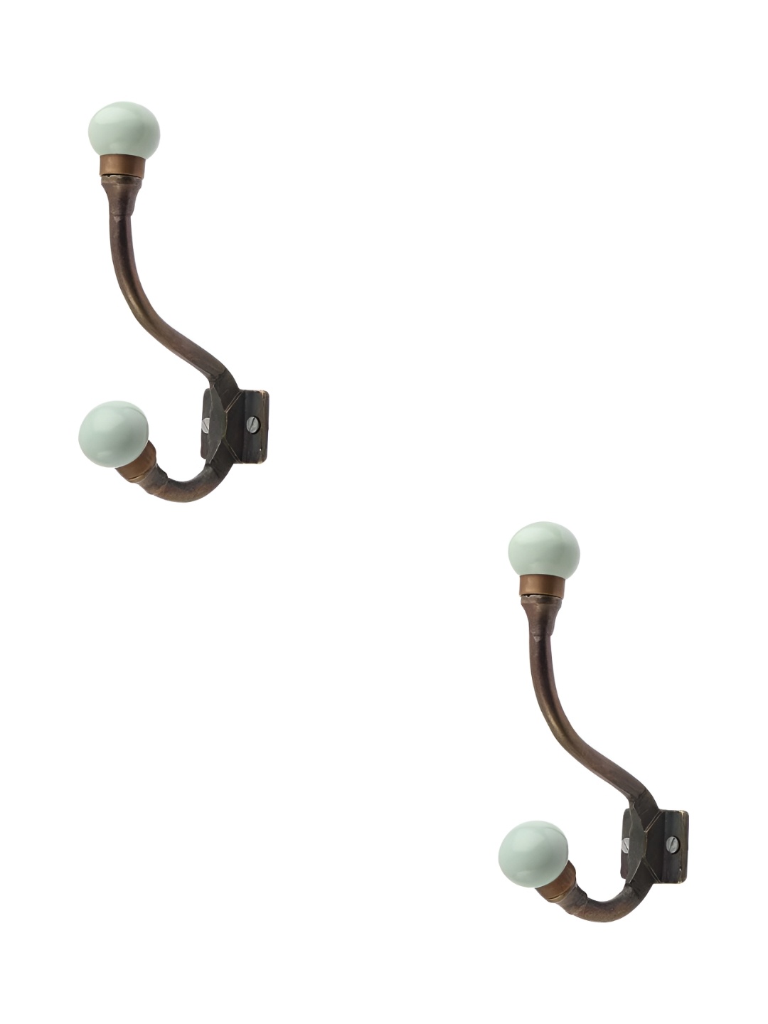 

IndianShelf Green 2 Piece Ceramic Modern Wall Hangings Coat Hooks