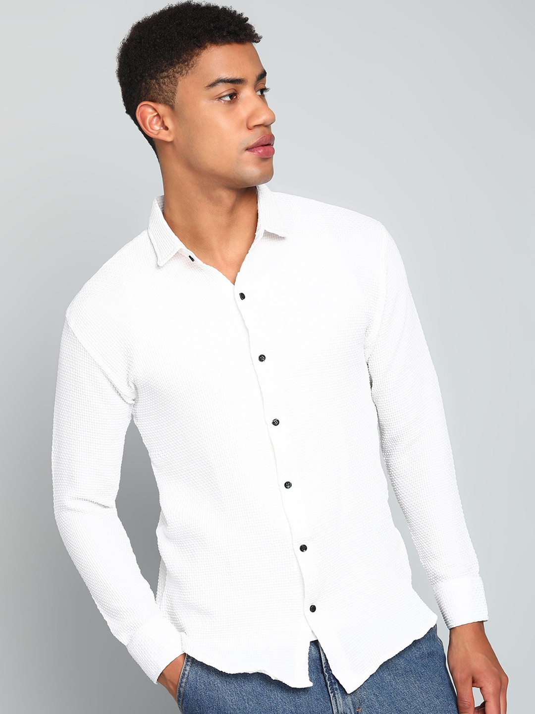 

INDICLUB Men Opaque Casual Shirt, White