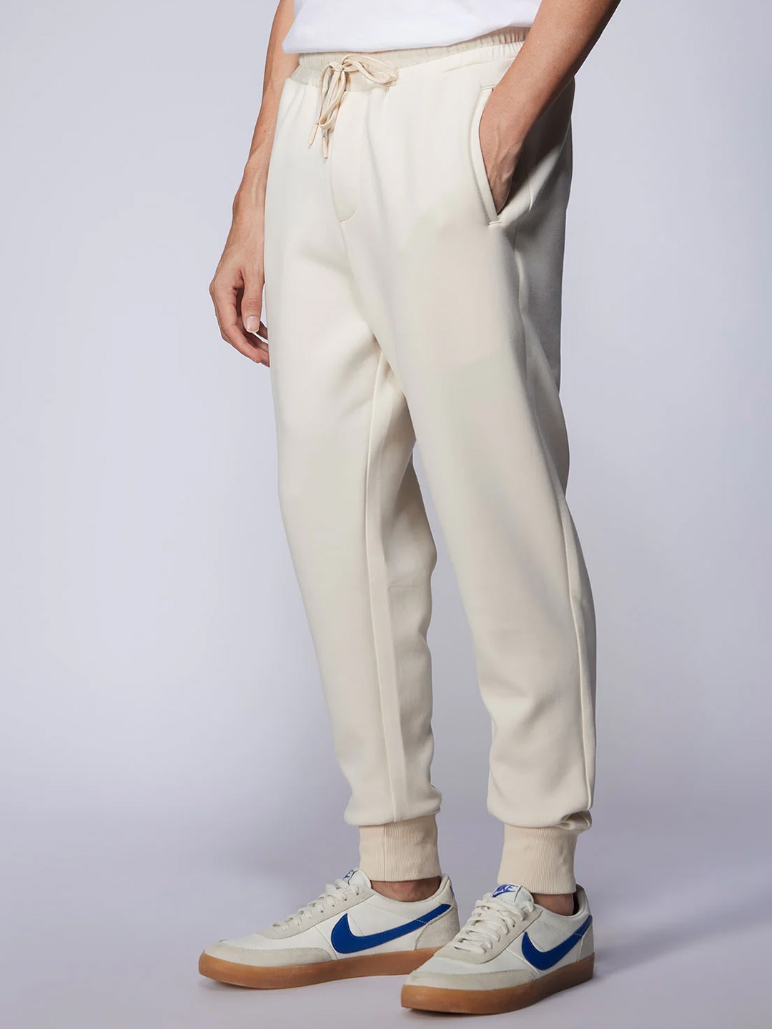 

Bombay Shirt Company Men Relaxed Fit Outdoor Joggers, Cream