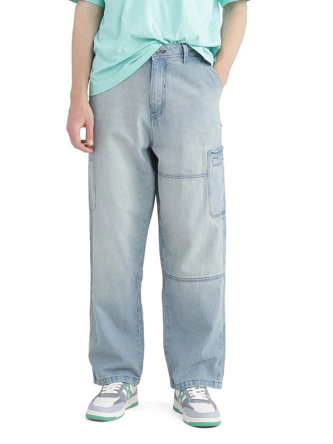 

RARE RABBIT Men Comfort Heavy Fade Stretchable Jeans, Blue