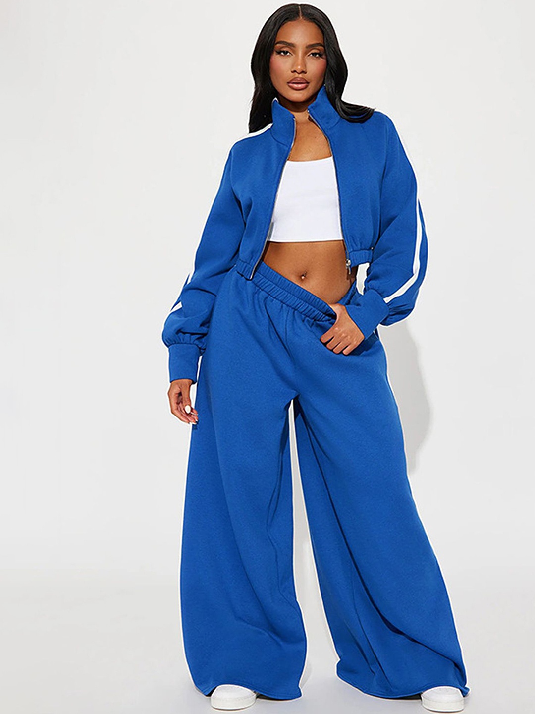 

LULU & SKY High Neck Jacket With Trouser, Blue