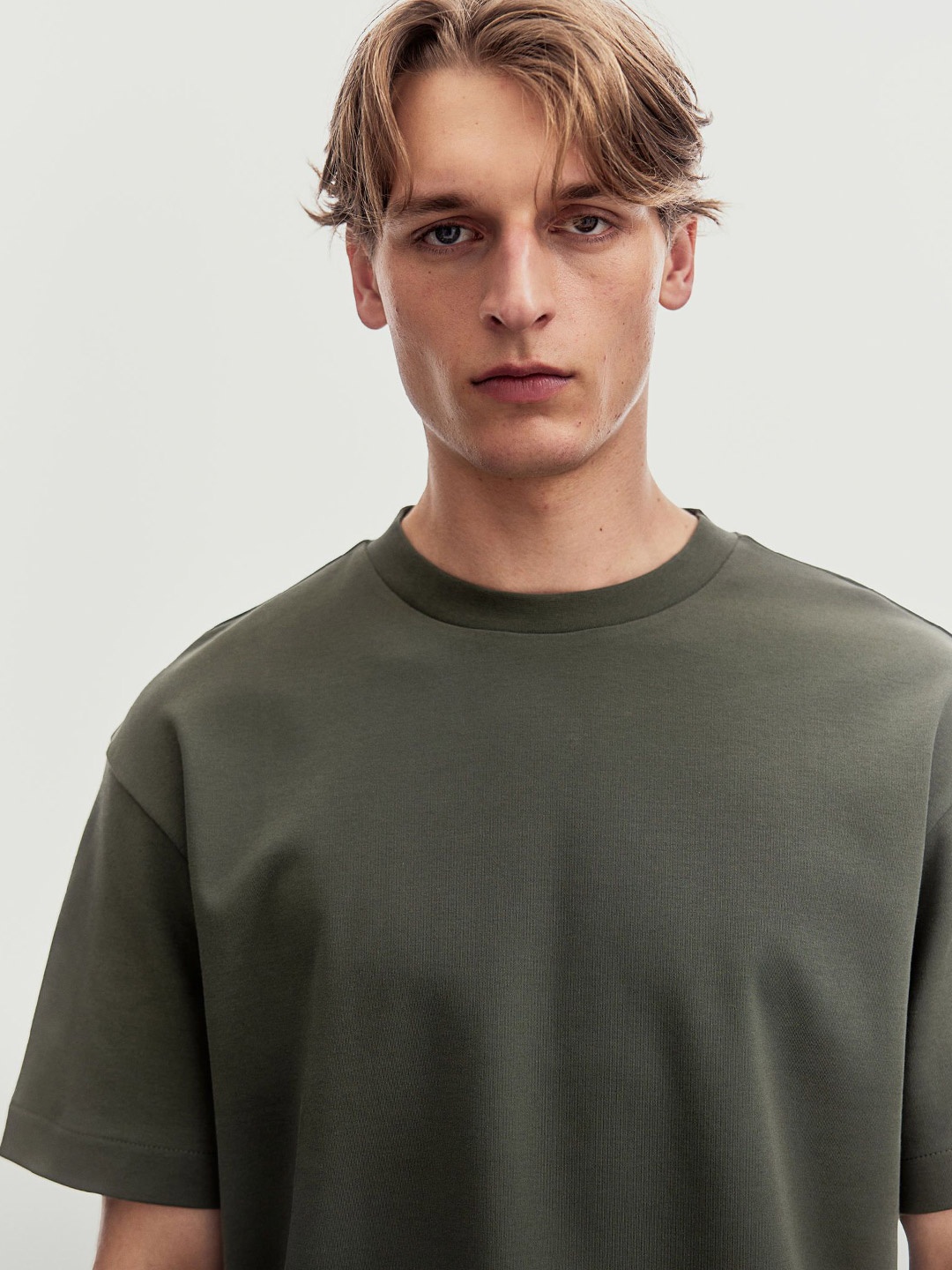 

H&M Pure Cotton Loose Fit T-Shirt, Green