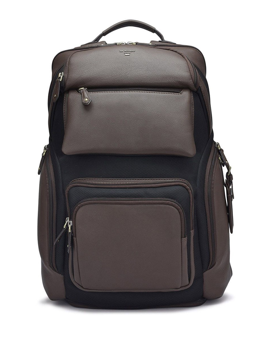 

Da Milano Men Textured Padded Backpack, Black