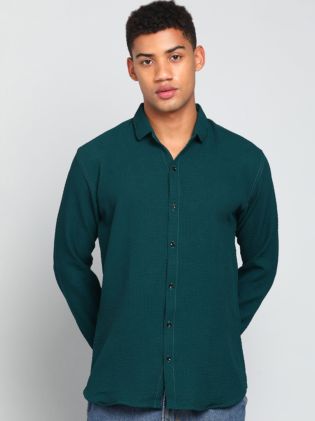 

INDICLUB Men Opaque Casual Shirt, Green